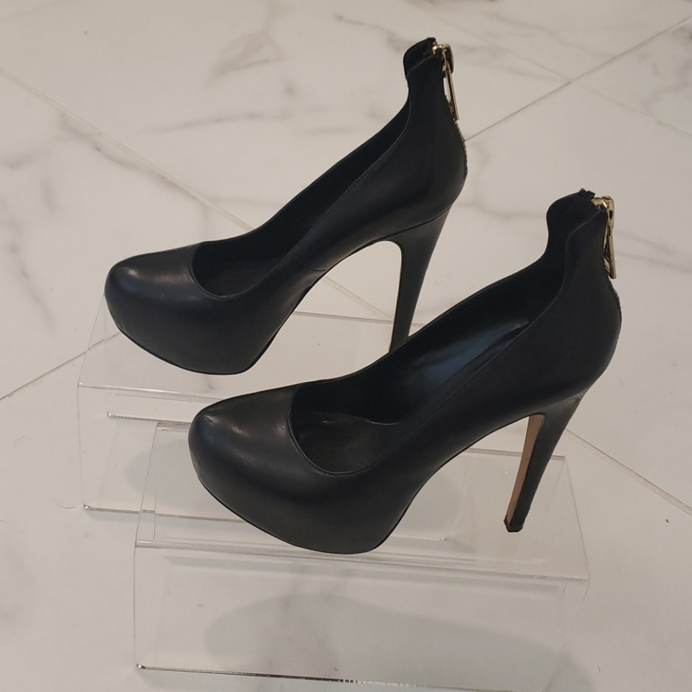 Aldo Zip Up Black Platform Heels